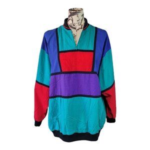 Vintage Blast 90s Plus Size 1X Color Block Black Outline Retro Streetwear